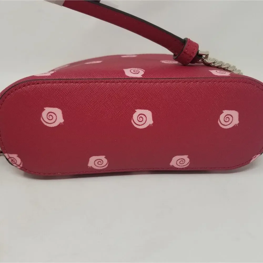 Kate Spade NEW Red Multi Dome Crossbody‎ Chain and Leather Zipper Closer Purse
